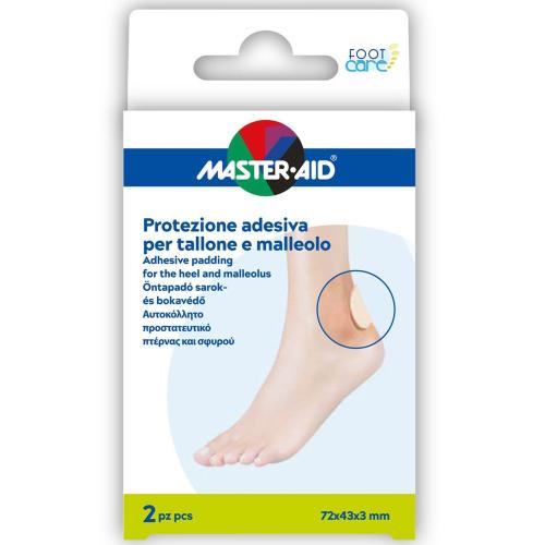 Master Aid Adhesive Padding for the Heel & Malleolous Αυτοκόλλητο Επίθεμα για τη Πτέρνα & το Σφυρό 72x43x3mm 2 Τεμάχια